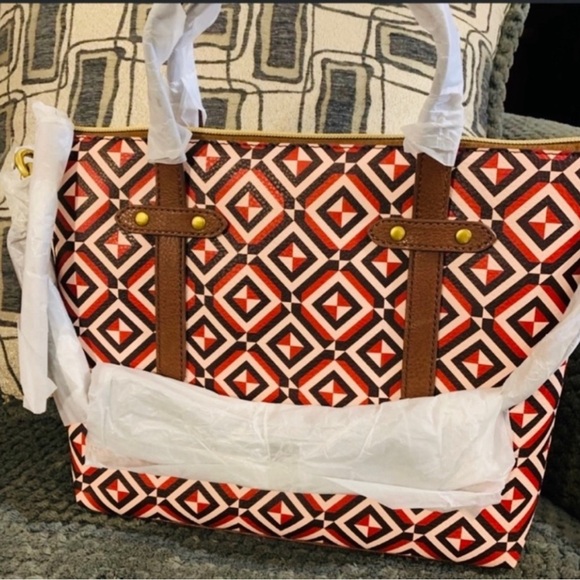 Fossil Felicity Satchel Bag With Matching Pouch - Picture 4 of 8